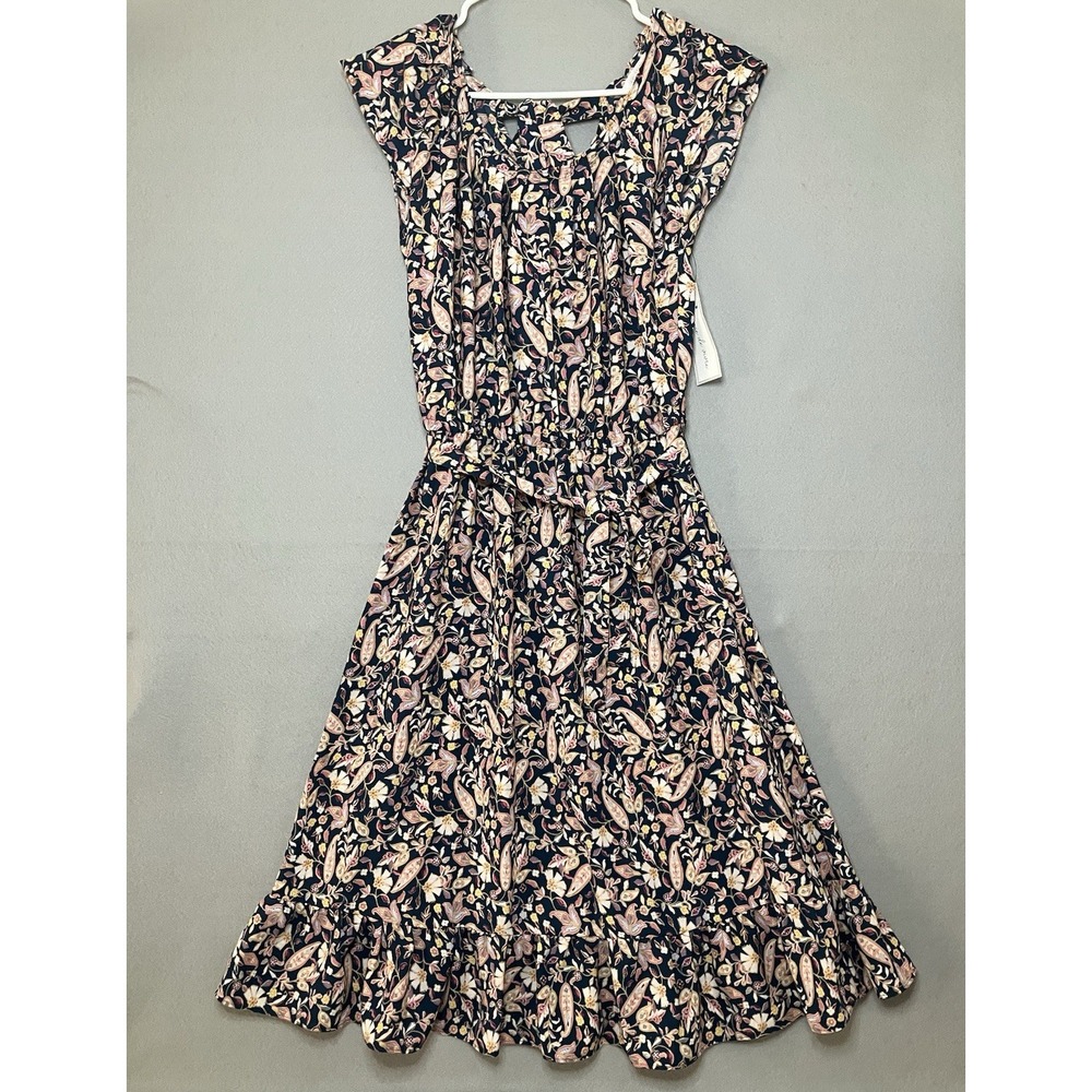 Floral Midi Dress Size Small LC Preppy Ruffle Hem Feminine Nwt